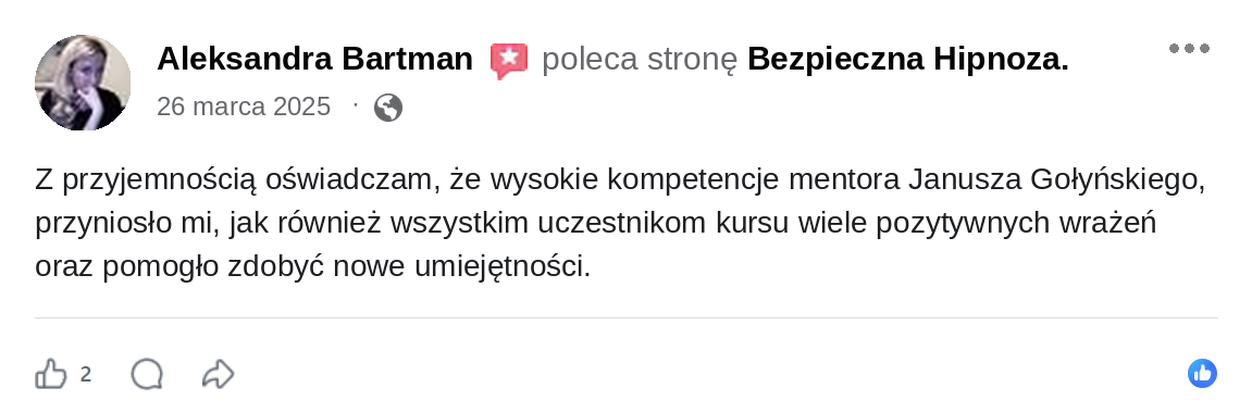 Opinia Aleksandra Bartman