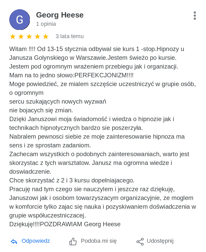 Opinia Georg Heese