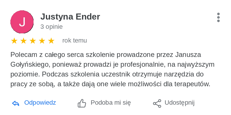 Opinia Justyna Ender