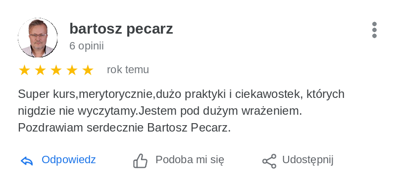 Opinia Bartosz Pecarz